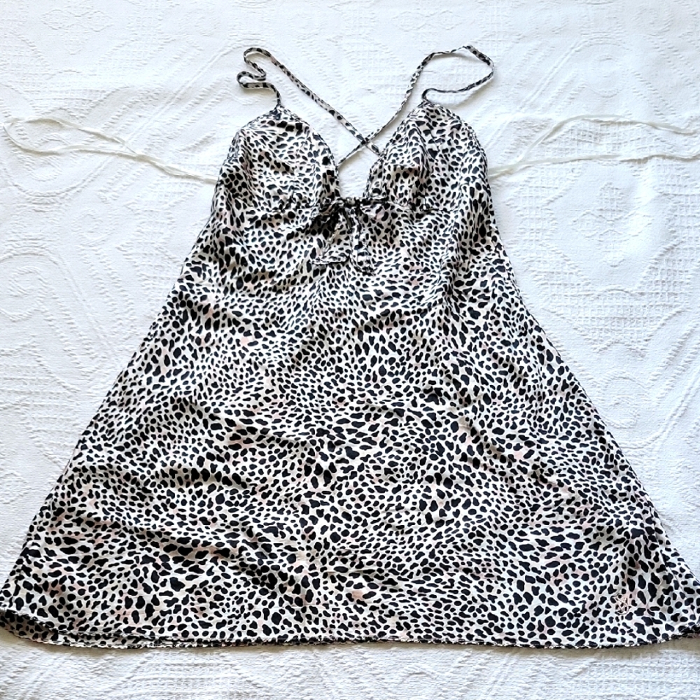 Vintage Victoria's Secret Leopard Print Silk Slip